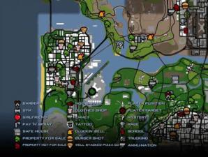 Огромная карта Grand Theft Auto San Andreas и ее секреты